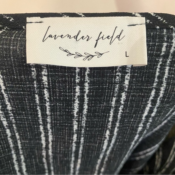 Anthropologie Lavender Field Striped Bell Sleeve Blouse With Front Tie Size L - Picture 9 of 9